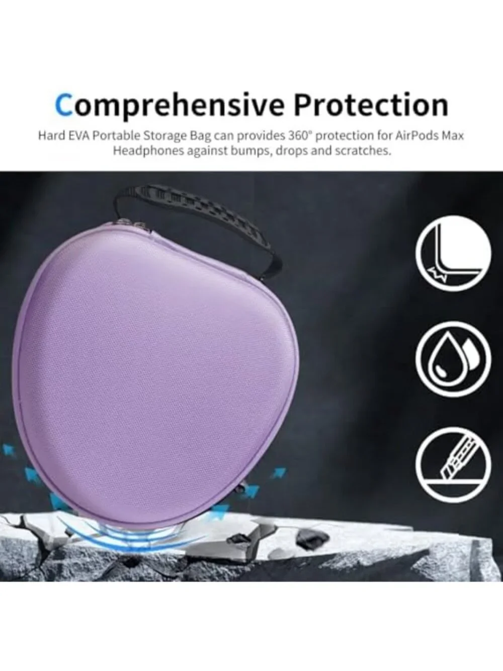 Travel Hard Case for AirPods Max 2 | Sleep Mode Support & Silicone Earpad Cover
